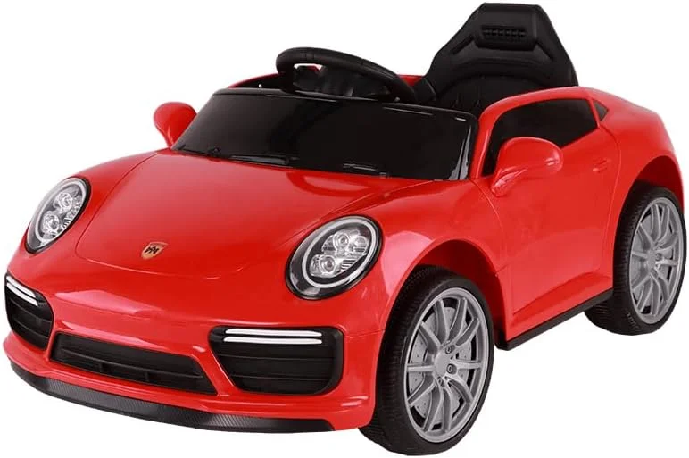 ماشین بازی کودکانه دورسا مدل پورشه پانامرا با باتری 12 ولت، دارای موزیک، صدا و نور | ماشین بازی برقی مناسب کودکان 2 تا 5 سال (قرمز)