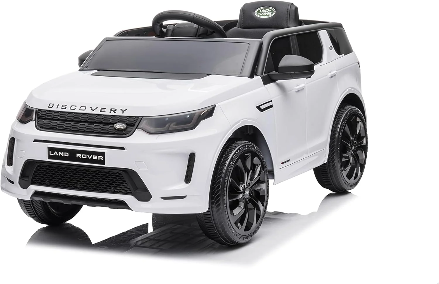 ماشین بازی کودکانه دورسا رنج روور دیسکاوری با باتری 12 ولت، دارای موزیک، صدا و نور | ماشین کودک برقی مناسب 2 تا 6 سال (سفید)