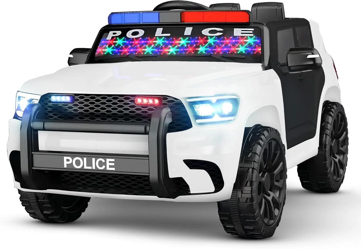 ماشین بازی کودکانه باتری خور Baybee، ماشین سواری کودک با چراغ و موسیقی | جیپ باتری قابل شارژ کودک نوپا | جیپ برقی کودک برای پسر و دختر 3 تا 8 سال (سفید)