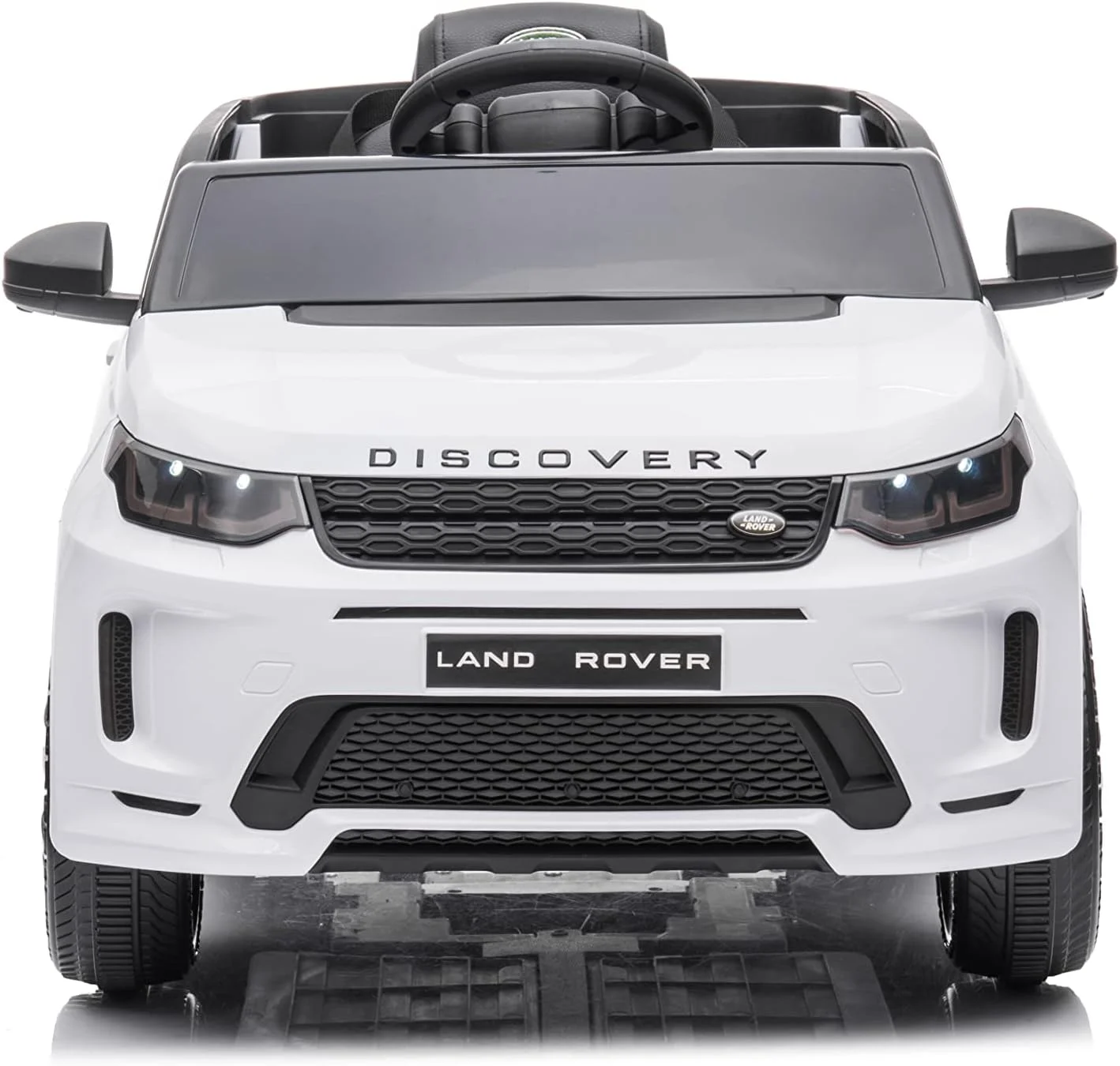 ماشین بازی کودکانه دورسا رنج روور دیسکاوری با باتری 12 ولت، دارای موزیک، صدا و نور | ماشین کودک برقی مناسب 2 تا 6 سال (سفید)