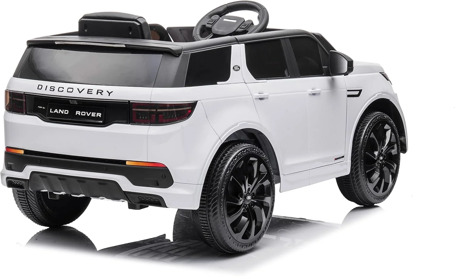 ماشین بازی کودکانه دورسا رنج روور دیسکاوری با باتری 12 ولت، دارای موزیک، صدا و نور | ماشین کودک برقی مناسب 2 تا 6 سال (سفید)