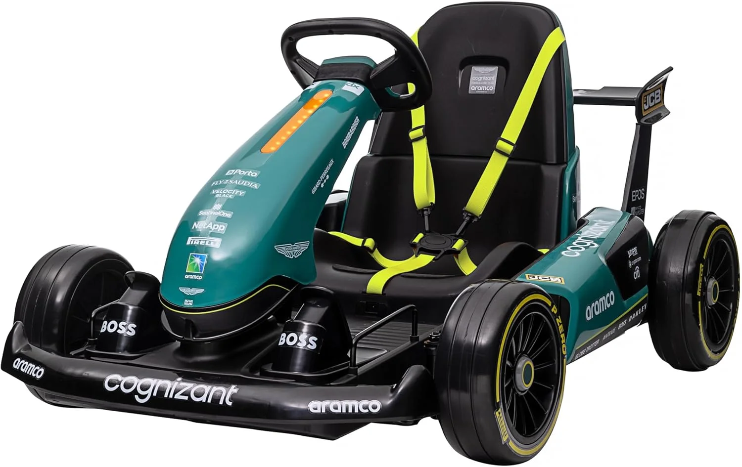 ماشین کارتینگ برقی 12 ولت تیم فرمول یک استون مارتین، ماشین سواری کودکانه، کارتینگ شارژی، ماشین مسابقه ای اسباب بازی کنترلی برای کودکان