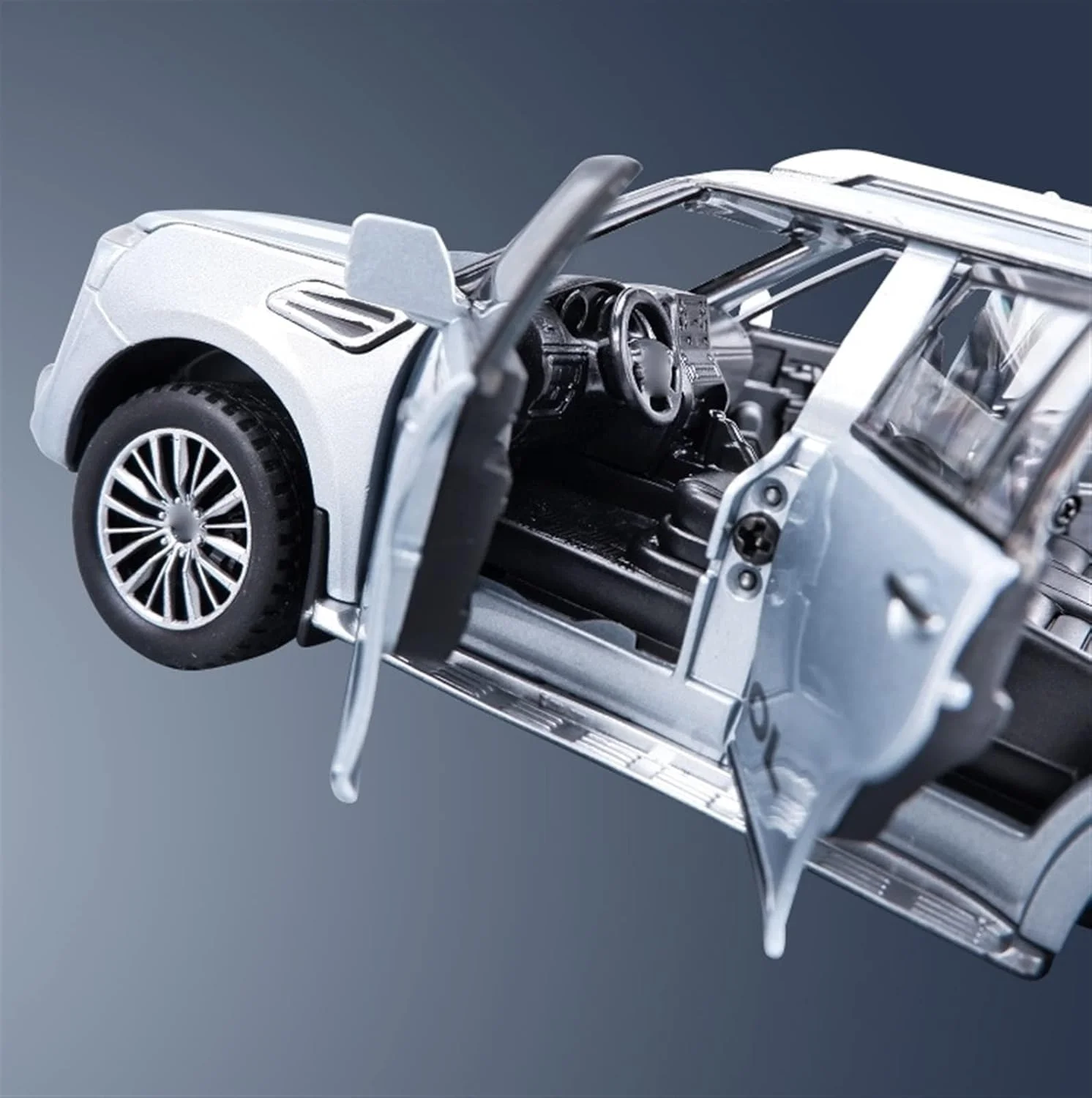 مدل ماشین فلزی YBSM دایکست 1:32 برای نیسان پاترول Y62، مدل آلیاژی با قابلیت پخش صدا، نور و عقب کشیدنی، اسباب بازی قفسه مسافرتی، هدیه برای کودکان (رنگ: مشکی)