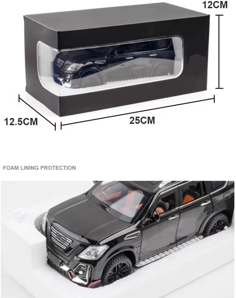 ماشین اسباب بازی مدل دایکست آلیاژی با صدا و نور مناسب برای نیسان پاترول SUV (مشکی)