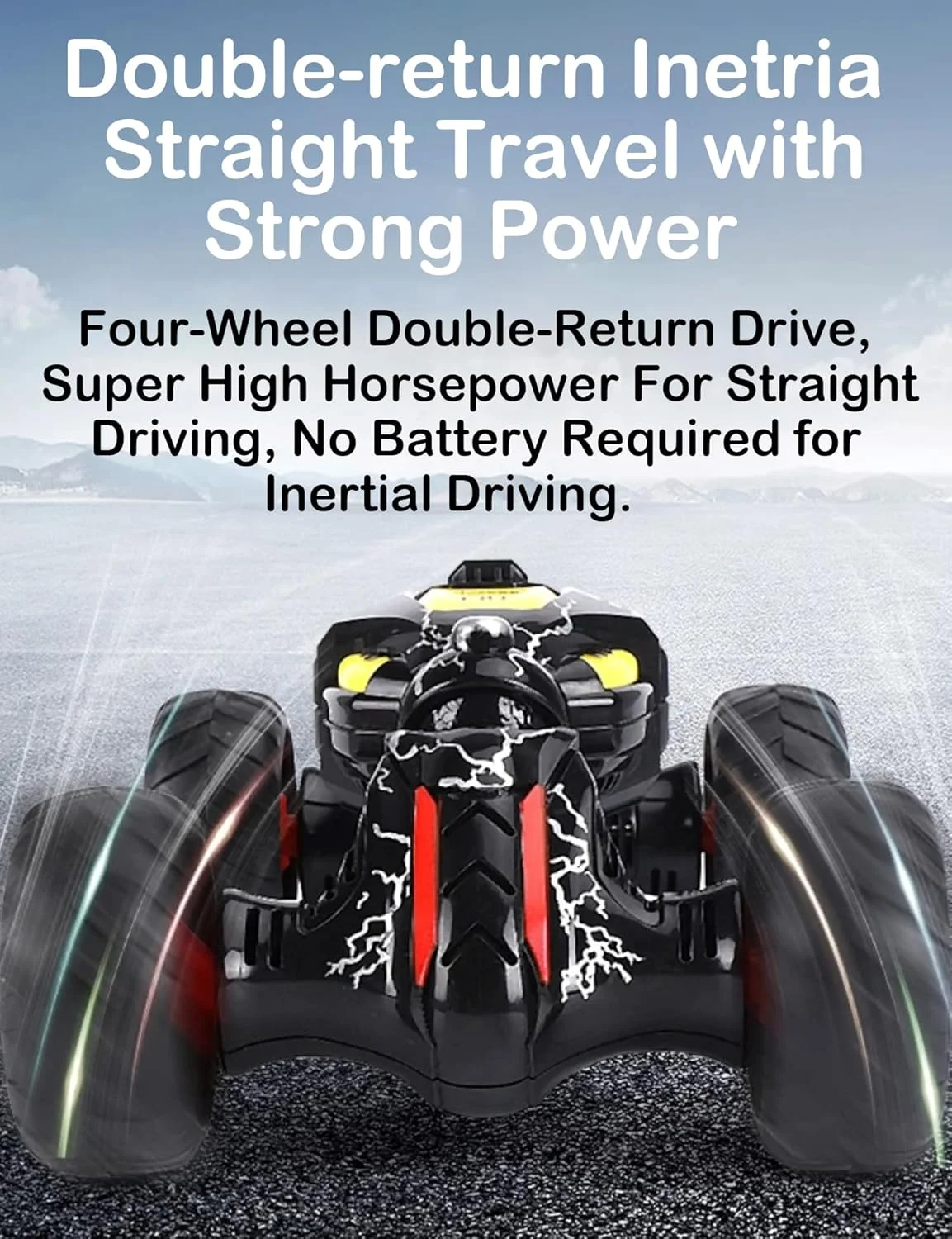 ماشین اسباب بازی هیولا عقب کشیدنی تلسکوپی غیر الکتریکی VGRASSP با قابلیت فشار-کشیدن-رها کردن، قابل حرکت بر روی هر سطحی بدون نیاز به باتری، اسباب بازی اصطکاکی - رنگ مطابق موجودی (بسته 1 عددی)