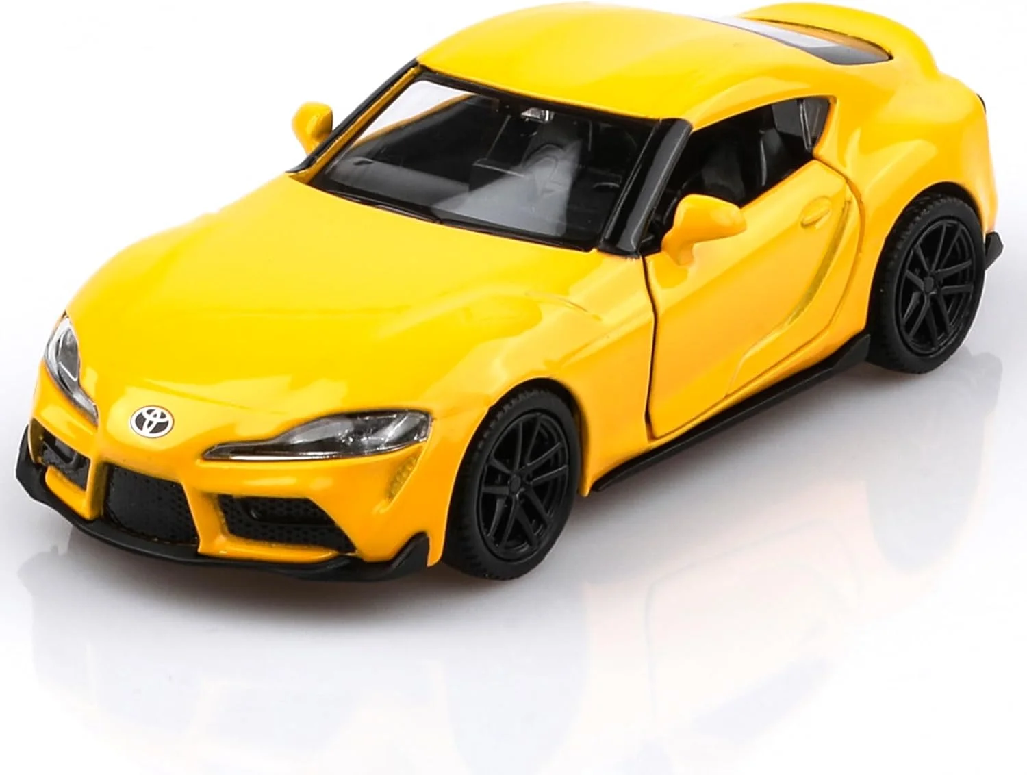 مدل ماشین تویوتا سوپرا، مقیاس 1/36، اسباب بازی کلکسیونی، عقب کش، مناسب کودکان و بزرگسالان (زرد)