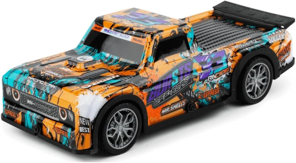 ماشین اسباب بازی اصطکاکی فشاری با نور و موسیقی - باتری خور - شامل باتری AG13 - اسباب بازی برای پسران و دختران بالای 5 سال - چند رنگی گرافیتی