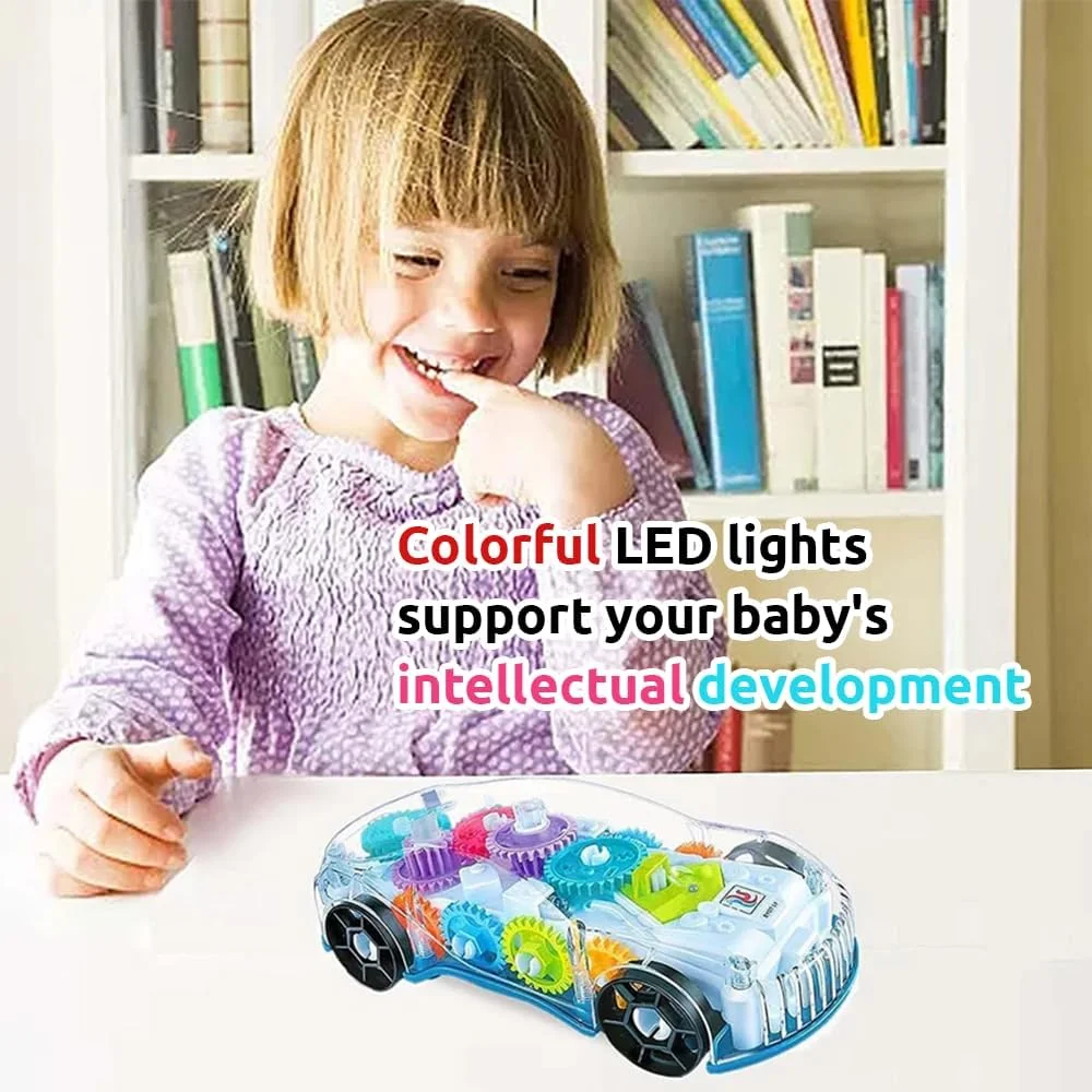 ماشین مسابقه ای دنده ای TOY GARDEN، اسباب بازی ماشین با صدا و نور مکانیکی شبیه سازی دنده شفاف، هدیه برای پسران و دختران