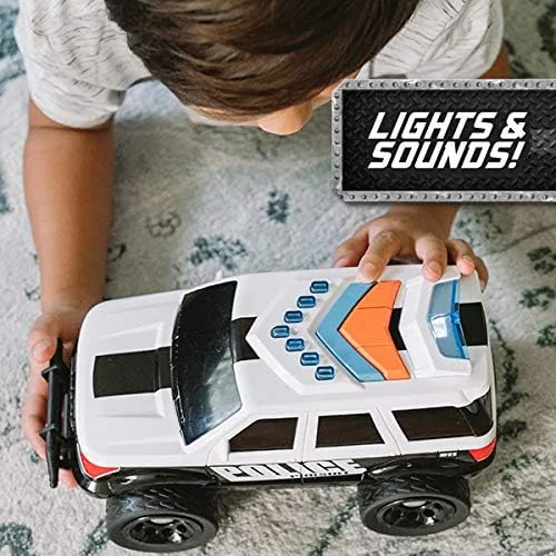 ماشین پلیس بزرگ 30 سانتی‌متری Maxx Action Sunny Days Entertainment - دارای آژیر و چراغ‌های روشن | حرکت موتوری و لاستیک‌های نرم | ماشین گشت نجات برای کودکان 3-8 سال