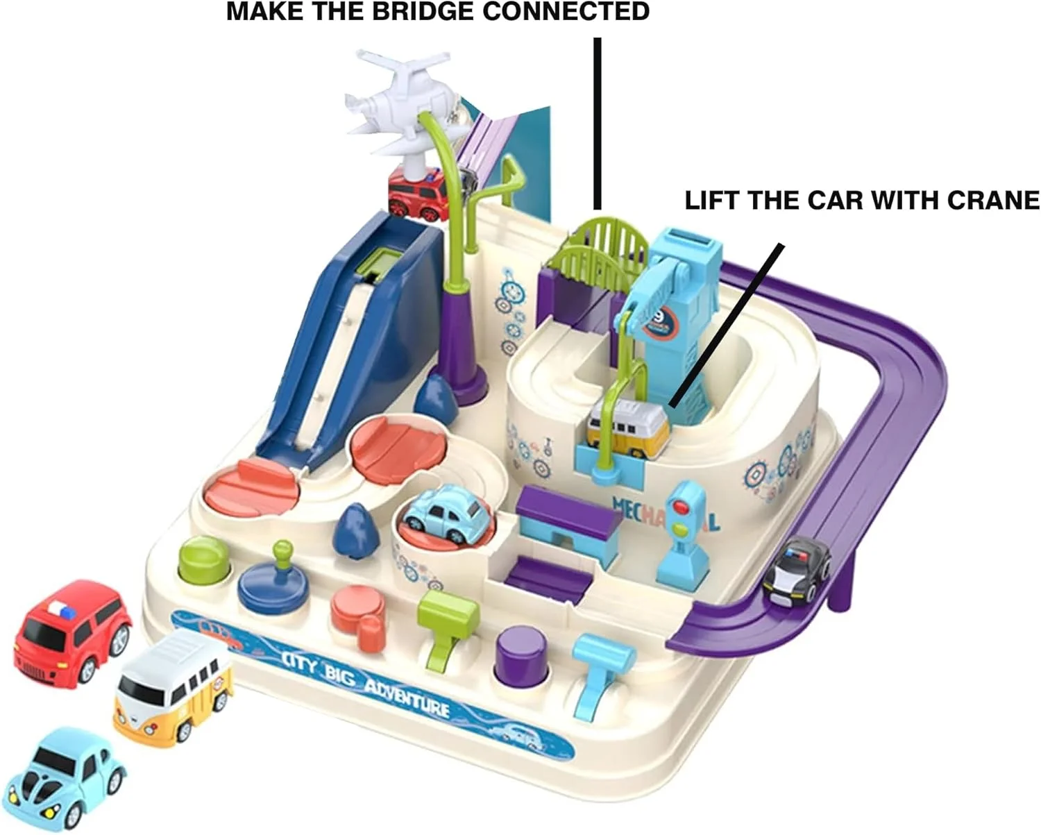 اسباب بازی های ماجراجویی ماشین سولفار، اسباب بازی پیش دبستانی نجات شهر، اسباب بازی های آموزشی برای کودکان، پیست مسابقه برای پسران، مجموعه بازی پیست ماشین مسابقه تعاملی والدین و کودک برای پسران و دختران 2 3 4 5 6 7 8 ساله