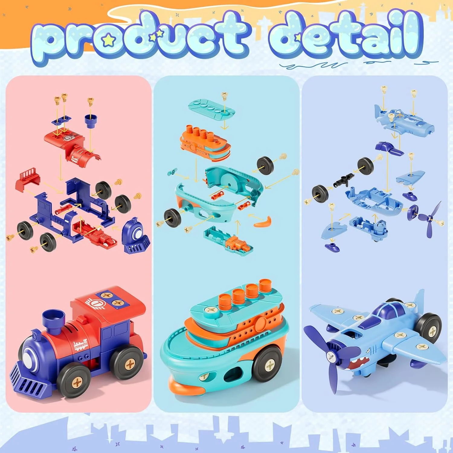 اسباب بازی ساختنی الکتریکی جدا کردنی ماشین، مجموعه ابزار ترافیکی کودک و بچه ها با دریل برقی، ساخت و ساز آموزشی بهترین هدیه برای سنین 3 سال به بالا، افزایش مهارت های عملی برای پسران پیش دبستانی و مهد کودک