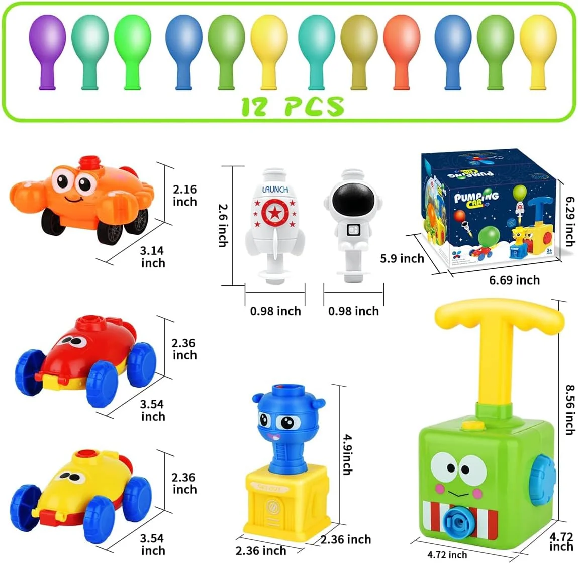 ماشین مسابقه ای بادی TERRIFI | پمپ دستی بادی مینی پلاستیکی | هدیه اسباب بازی کودکان