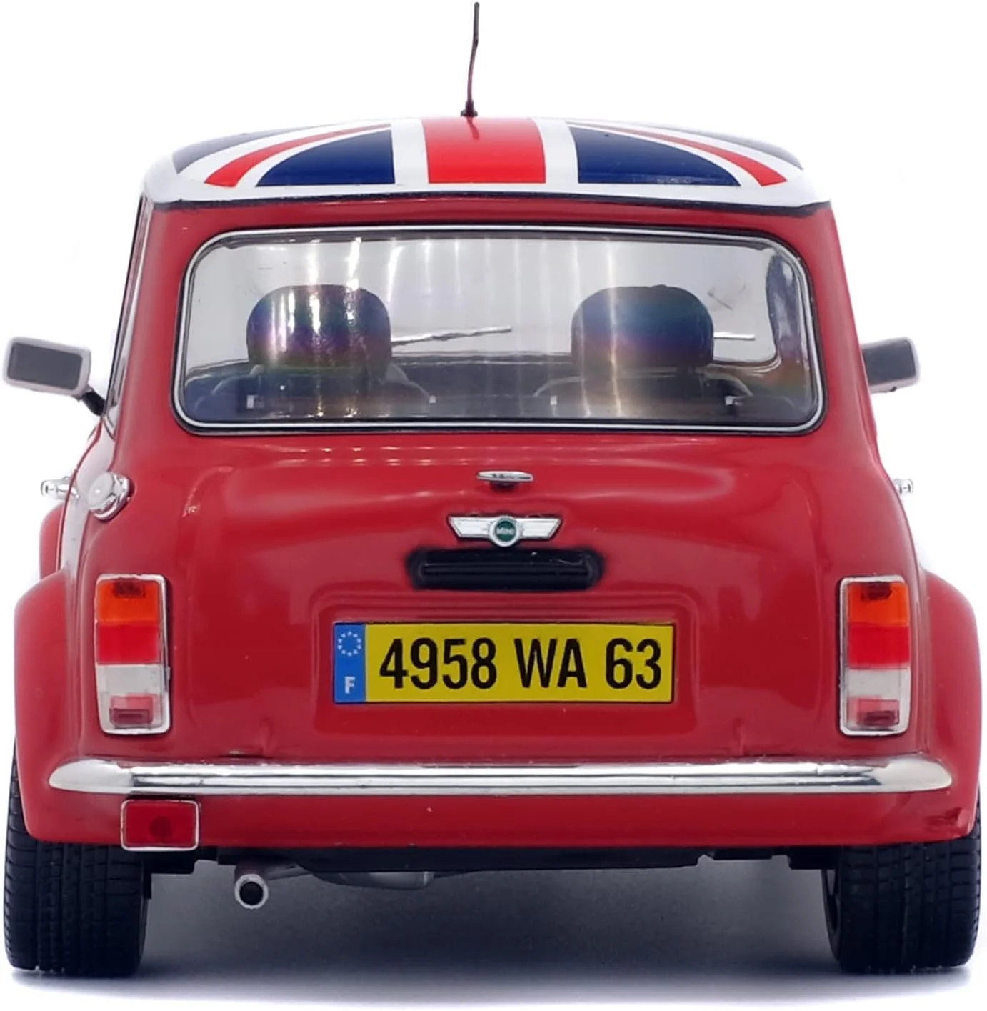 مدل مینی کوپر اسپورت پک قرمز با سقف طرح پرچم بریتانیا، مقیاس 1:18