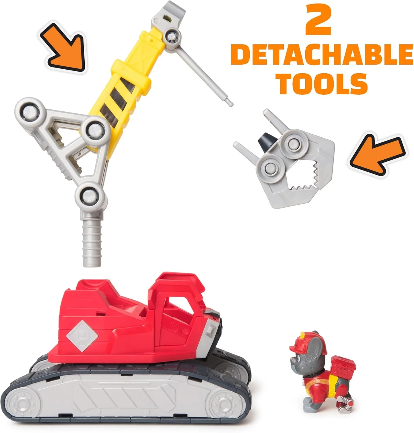 جرثقیل قدرتمند مگا پاور Charger از Rubble & Crew، کامیون اسباب بازی با فیگور Charger و 2 ابزار جداشدنی، اسباب بازی های PAW Patrol برای پسران و دختران 3 سال به بالا