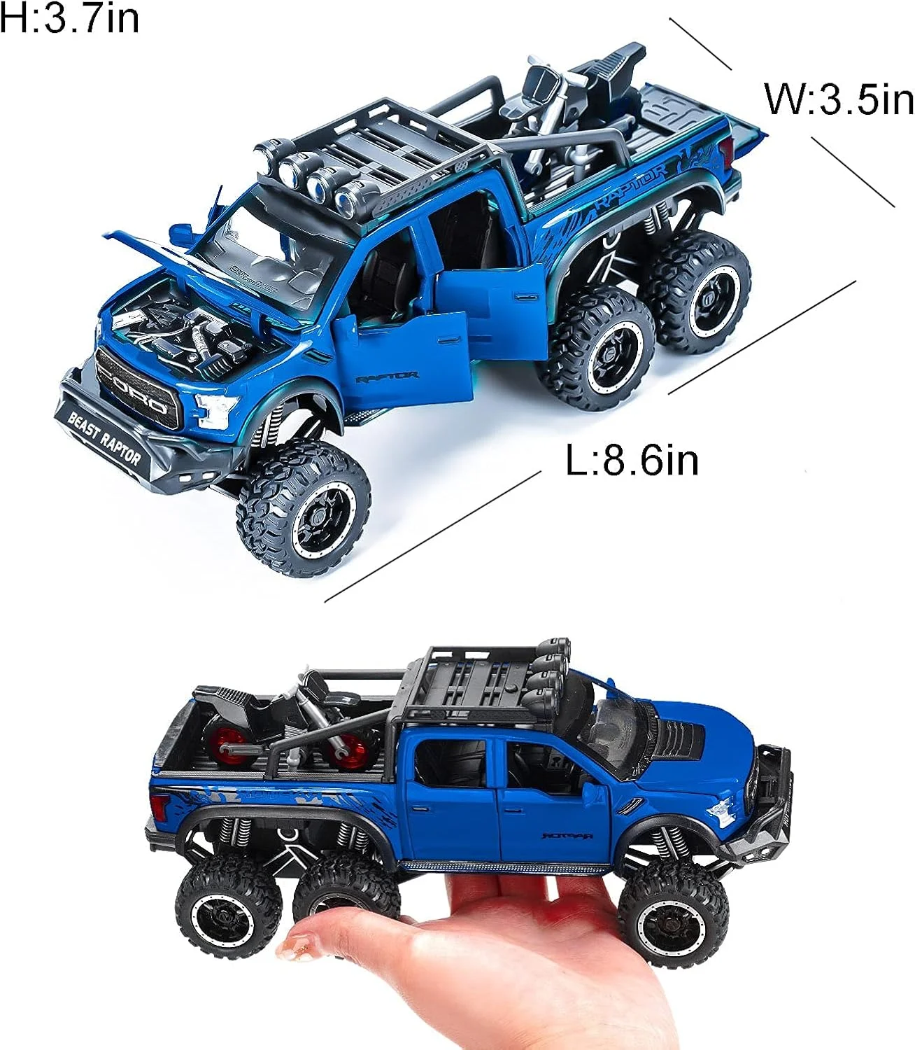 مدل ماشین وانت اسباب بازی F150 فلزی دایکست مناسب برای پسران 3 سال به بالا (آبی)