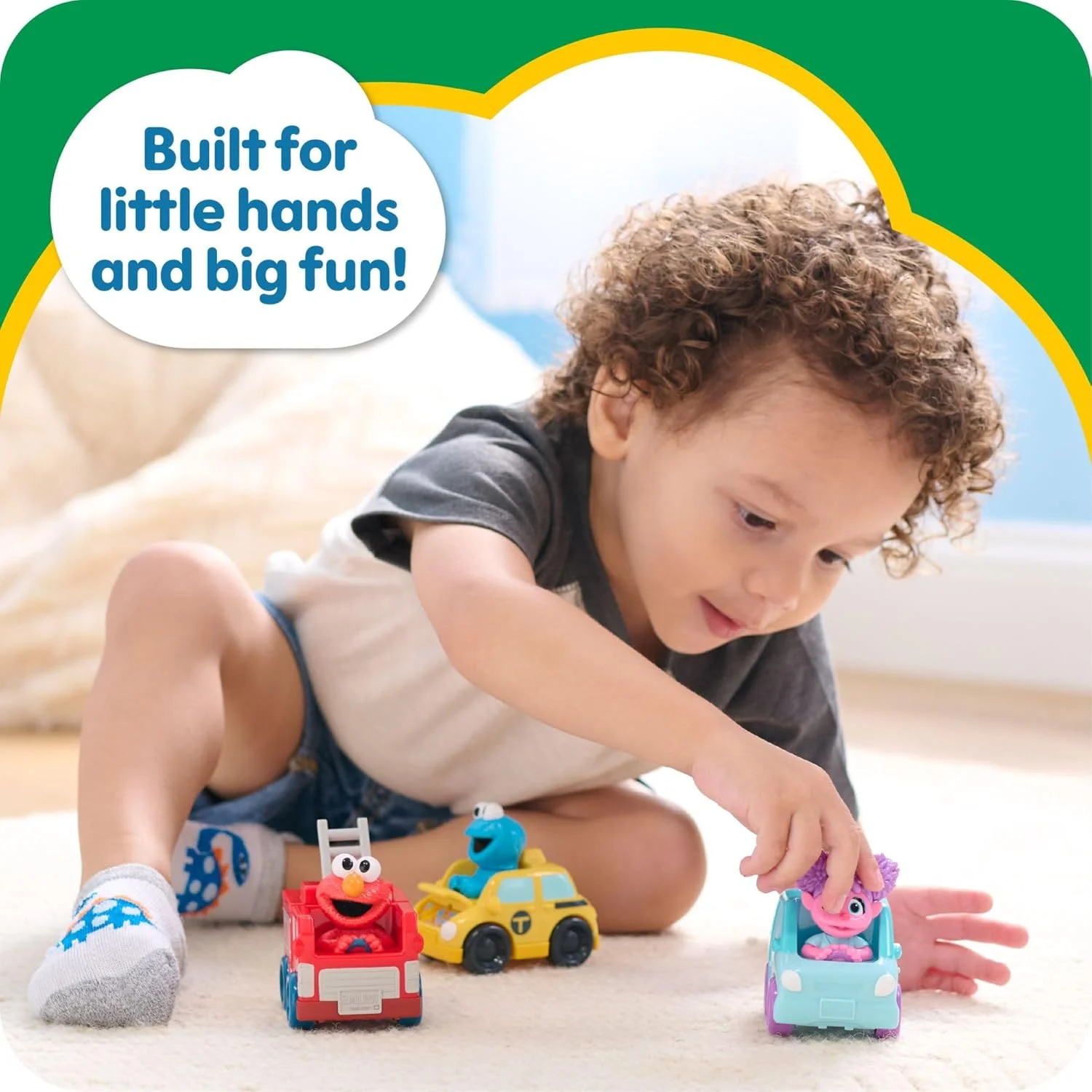 مجموعه ۳ عددی ماشین های اسباب بازی چرخدار Sesame Street Twist and Pop، اسباب بازی های کودکان پیش دبستانی برای سنین ۲ سال به بالا، انحصاری آمازون