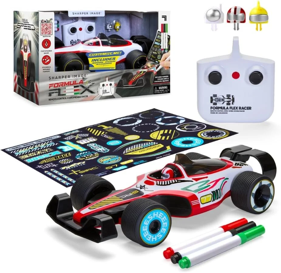 ماشین مسابقه ای قابل تنظیم با کنترل از راه دور Sharper Image® Formula Flex F1، اسباب بازی برای کودکان 6 سال به بالا، لاستیک های بزرگ، کنترل آسان 2.4 گیگاهرتزی با برد بالا