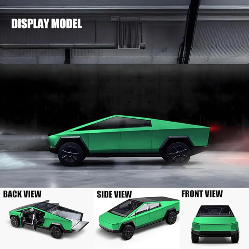 کامیون اسباب بازی، مدل دایکست فلزی کامیون سایبری، ماشین مسابقه ای اسباب بازی مقیاس 1:32 با صدا و نور، هدیه برای کودکان 6 سال به بالا (1/32 سبز)