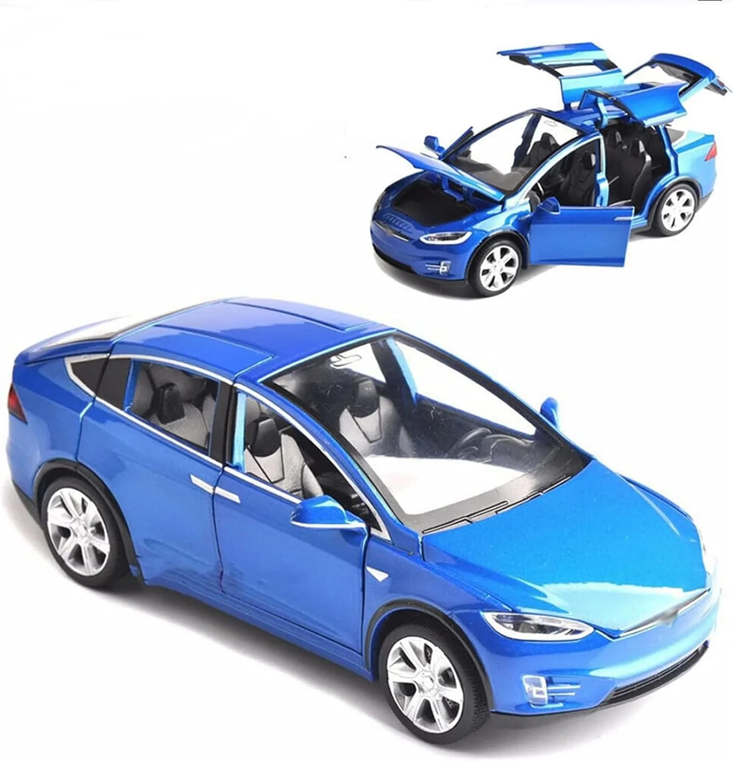 مدل ماشین تسلا نیگانملوز، مقیاس 1:32، با قابلیت پخش صدا و نور - آبی