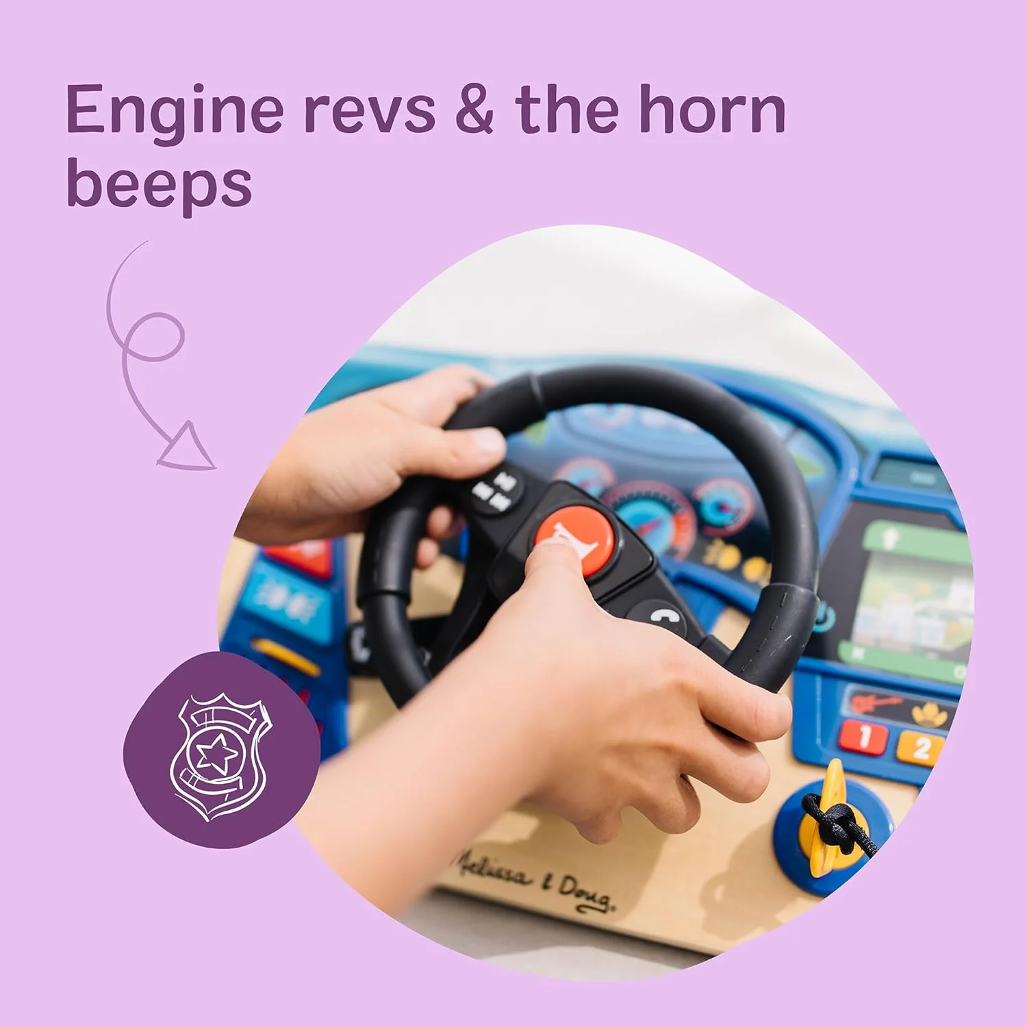 داشبورد تعاملی ویییووم و زووم ملیسا و داگ - اسباب بازی فرمان واقعی با چراغ ها، صداها و قطعات متحرک - سرگرمی رانندگی خیالی برای کودکان 3 سال به بالا | MD31705