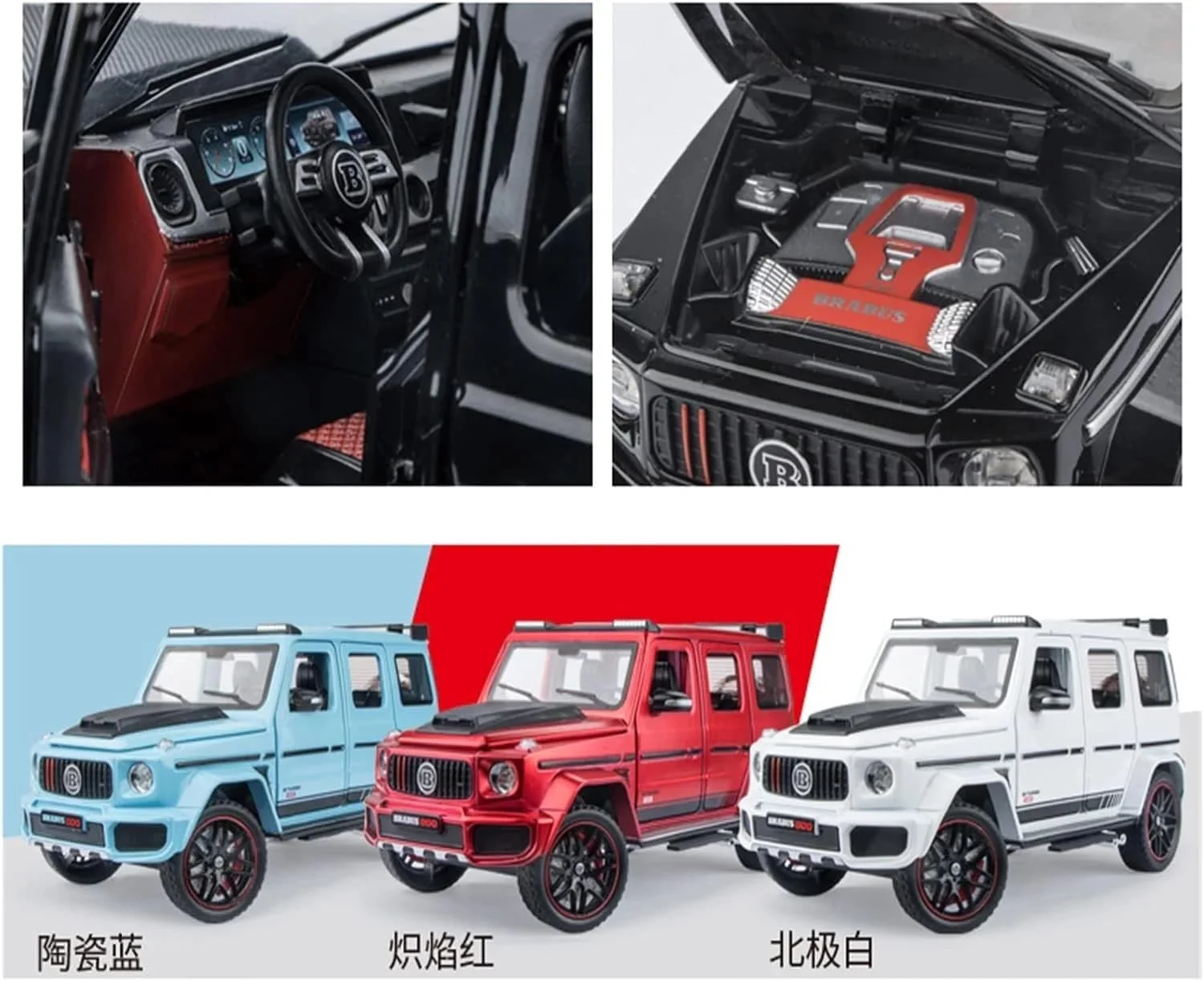 مدل ماشین فلزی مرسدس بنز جی - براباس G800 مقیاس 1:24 (قرمز)