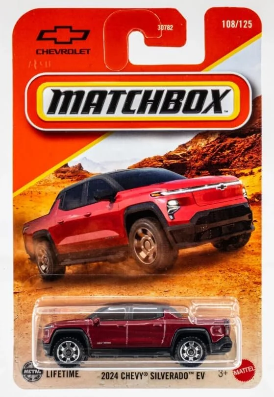 ماشین اسباب بازی شورولت سیلورادو EV 2024 [قرمز] مچ باکس، مقیاس 1:64