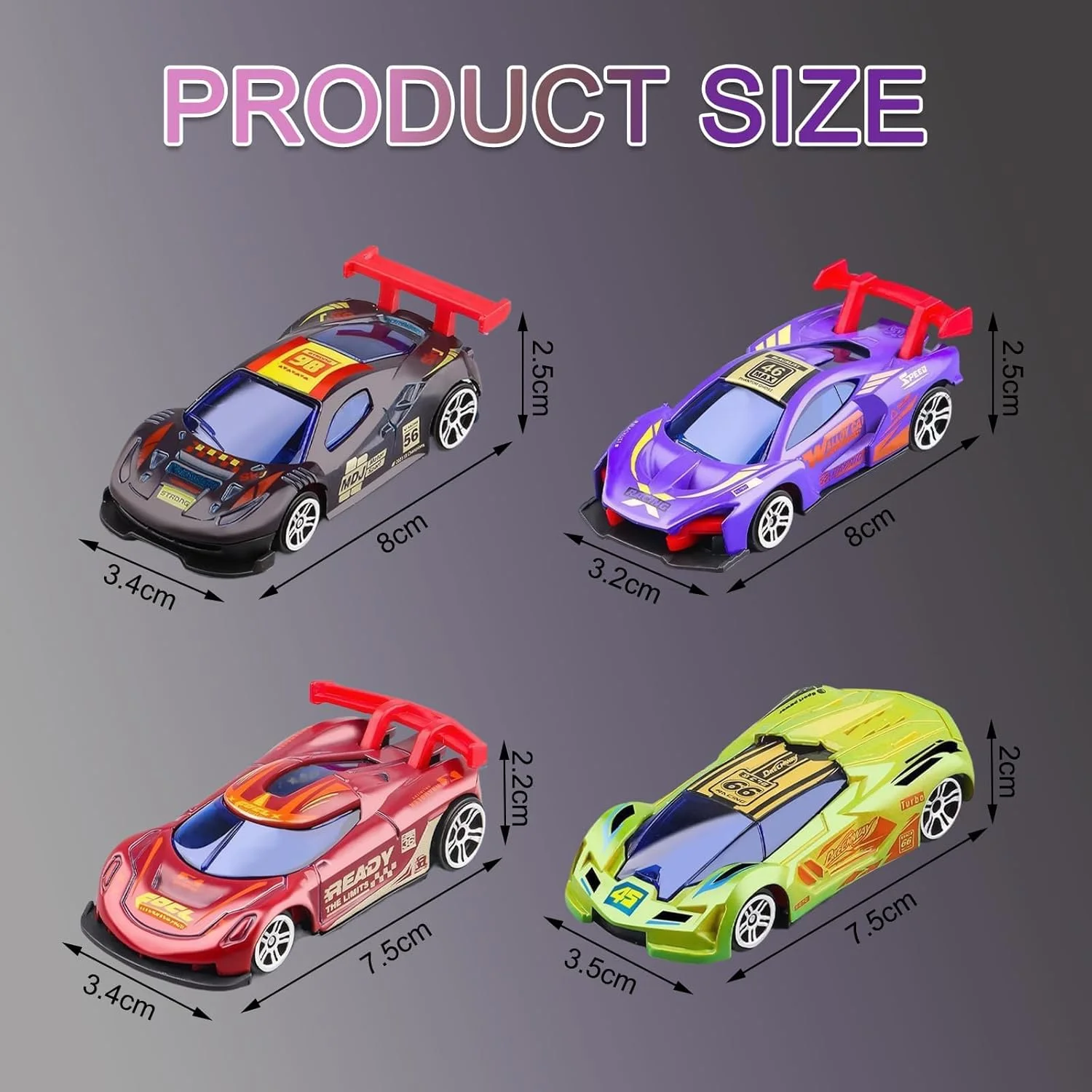 ست ماشین های مسابقه ای کوچک تغییر رنگ دهنده، 4 عددی، ماشین های آلیاژی تغییر رنگ دهنده فعال شده با آب، هدیه تولد برای پسران و دختران