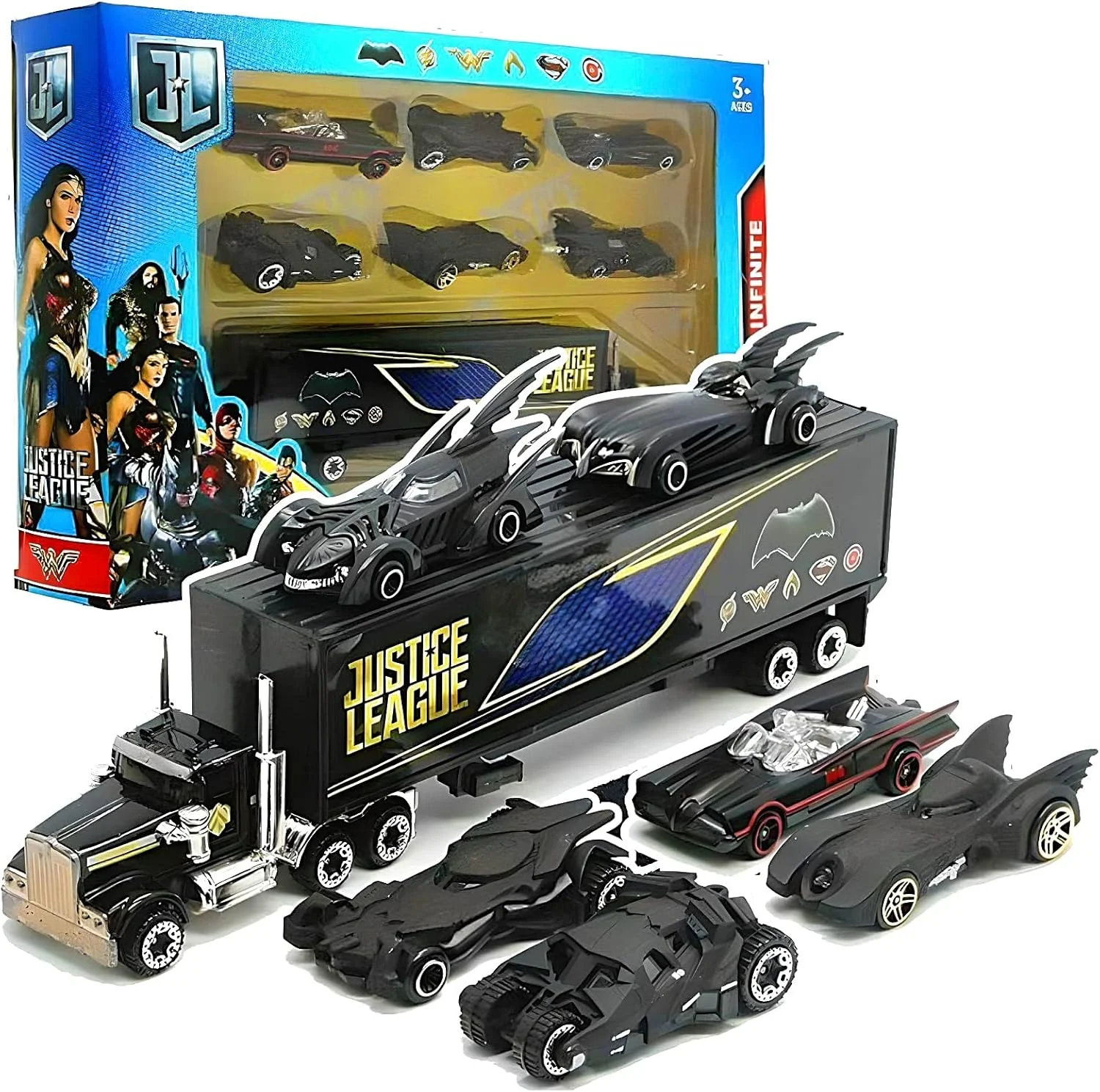 مجموعه اسباب بازی ماشین های لیموس برای کودکان، 7 تکه، مشکی