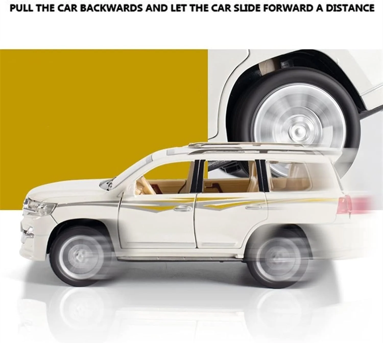 مدل ماشین اسباب بازی تویوتا لندکروزر دایکست LIMOS مقیاس 1:32 – ماشین آلیاژی عقب کش با صدا، نور، درهای بازشو و فضای داخلی واقعی – هدیه ماشین اسباب بازی شبیه سازی شده