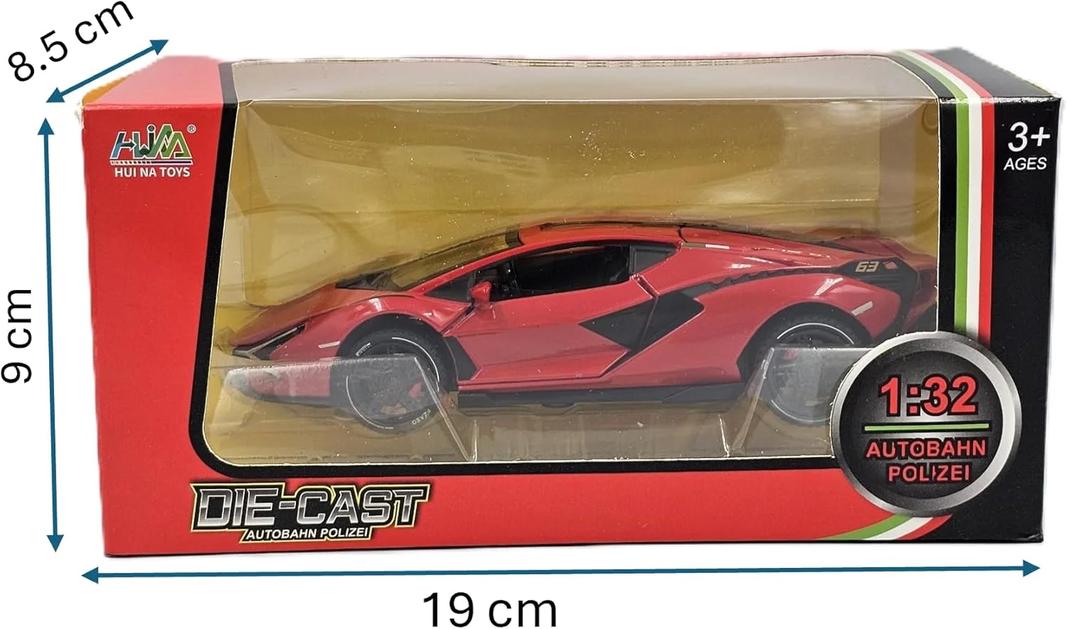 مدل ماشین لامبورگینی دایکست عقب کشیدنی با نور صدا و درهای بازشو، اسباب بازی های ماشین مدل برتر برای پسران، اسباب بازی های ماشین فلزی دایکست، ماشین های دایکست مناسب برای سنین 3 سال به بالا - یک سورپرایز عالی تولد (قرمز)