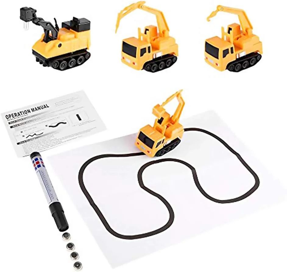 خودروی القایی جادویی با قلم، دنبال کننده خودکار خط، اسباب بازی پلاستیکی القایی با قلم برای آموزش شناخت مسیر و دنبال کردن خط برای کودکان