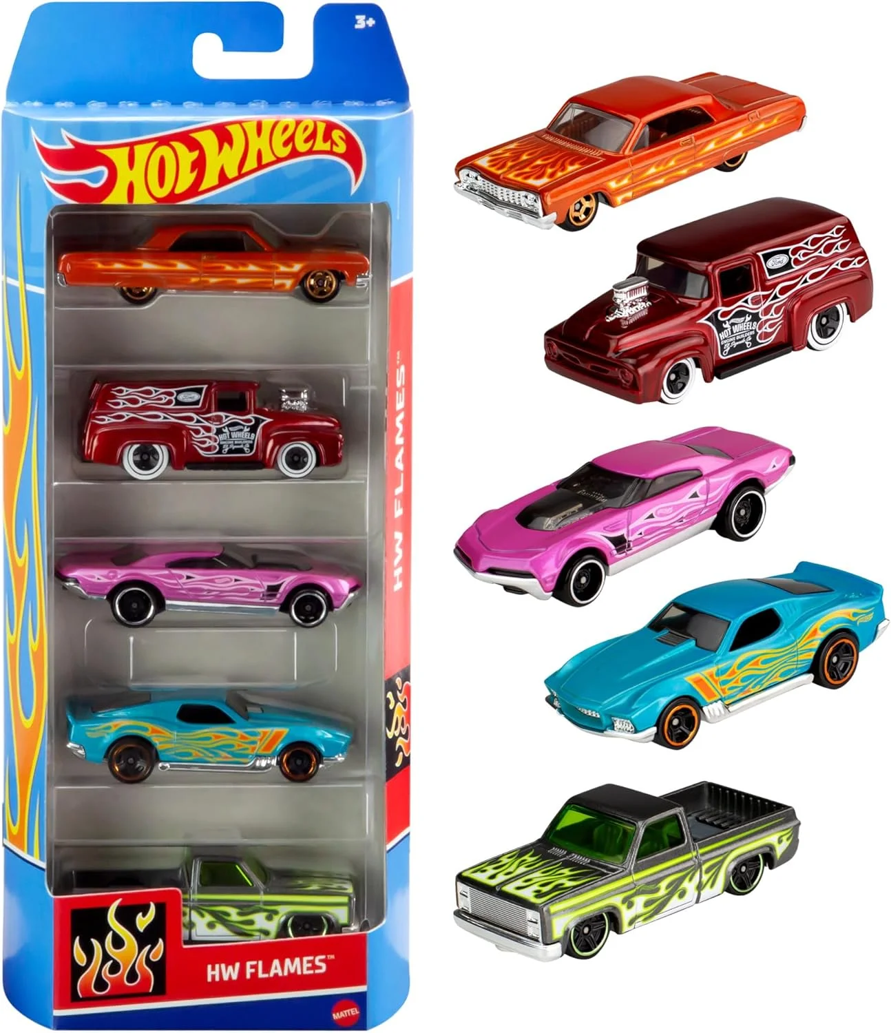مجموعه ۵ عددی ماشین های Hot Wheels (مدل ها ممکن است متفاوت باشند)