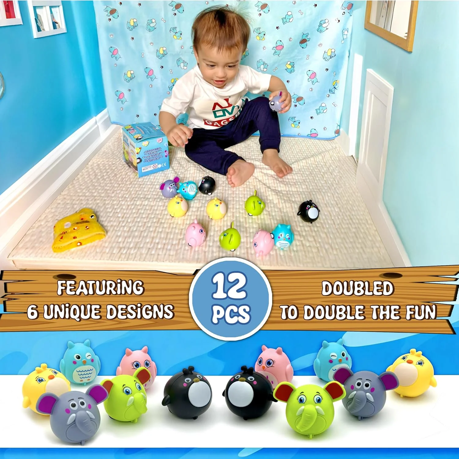 ماشین های عقب کشیدنی حیوانات کوچک - 12 عدد - هدیه جشن برای کودکان - مینی اسباب بازی برای گیفت تولد، هدیه و کیف هدیه