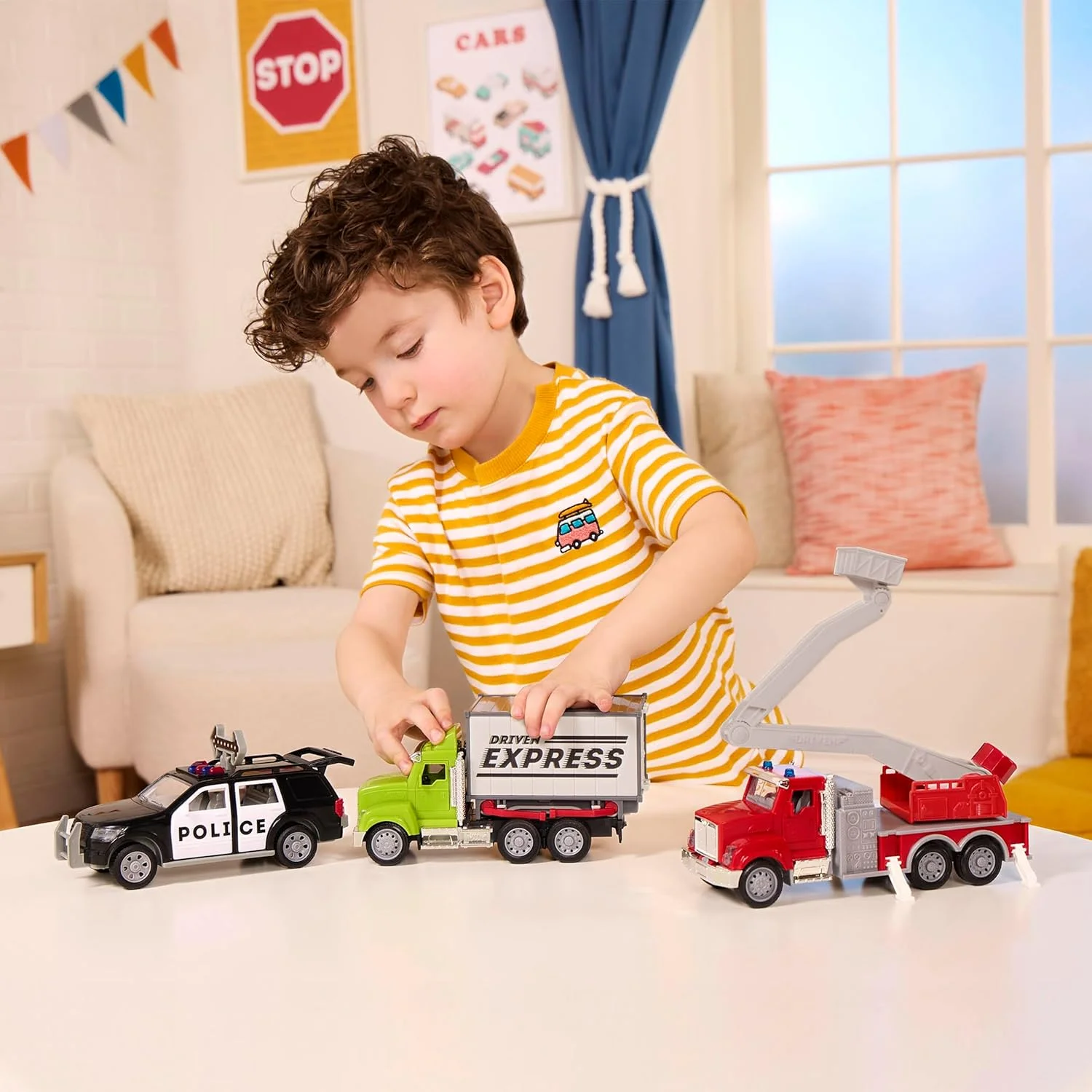 ماشین اس یو وی پلیس کوچک باتات - ماشین بازی با چراغ و صدا - ماشین های نجات و اسباب بازی برای کودکان 3 سال به بالا