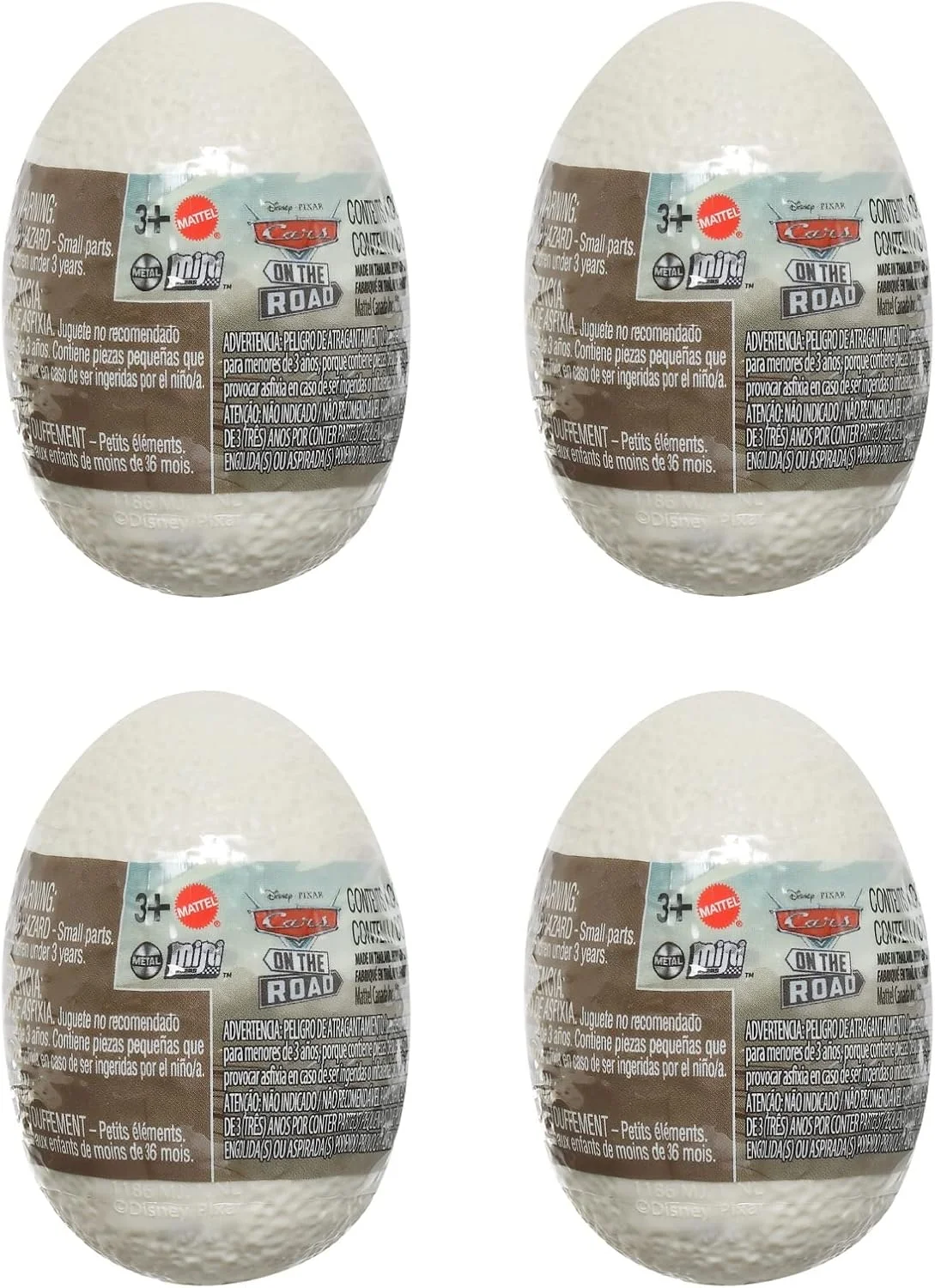 ماشین های دیزنی سری Cars On The Road، مینی مسابقه ای، تخم دایناسور سورپرایزی، مجموعه 4 عددی