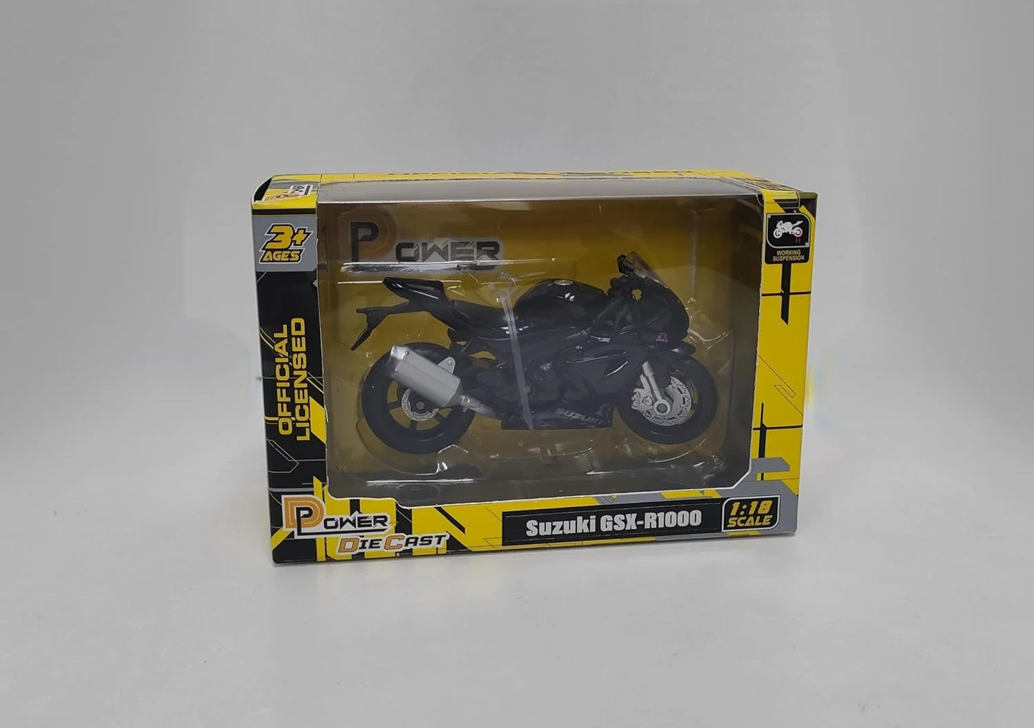 مدل فلزی موتورسیکلت سوزوکی GSX-R1000 - مشکی | ماکت دایکست، آیتم کلکسیونی نهایی، نسخه محدود | سایز 1:18، مناسب برای کودکان 3 سال به بالا