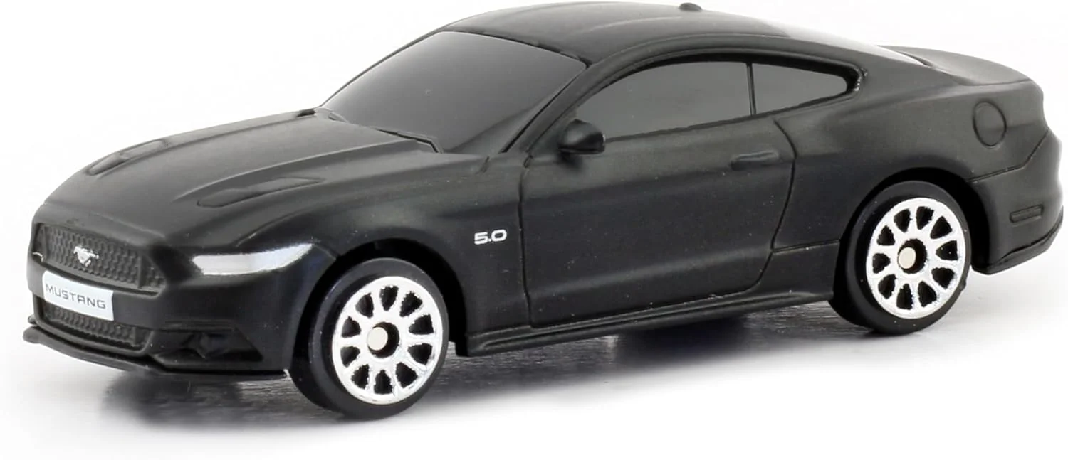 مدل کلکسیونی فورد موستانگ ۲۰۱۵ دای‌کست D-Power مقیاس ۱:۶۴ (مشکی مات) | بدنه فلزی، چرخ‌های روان