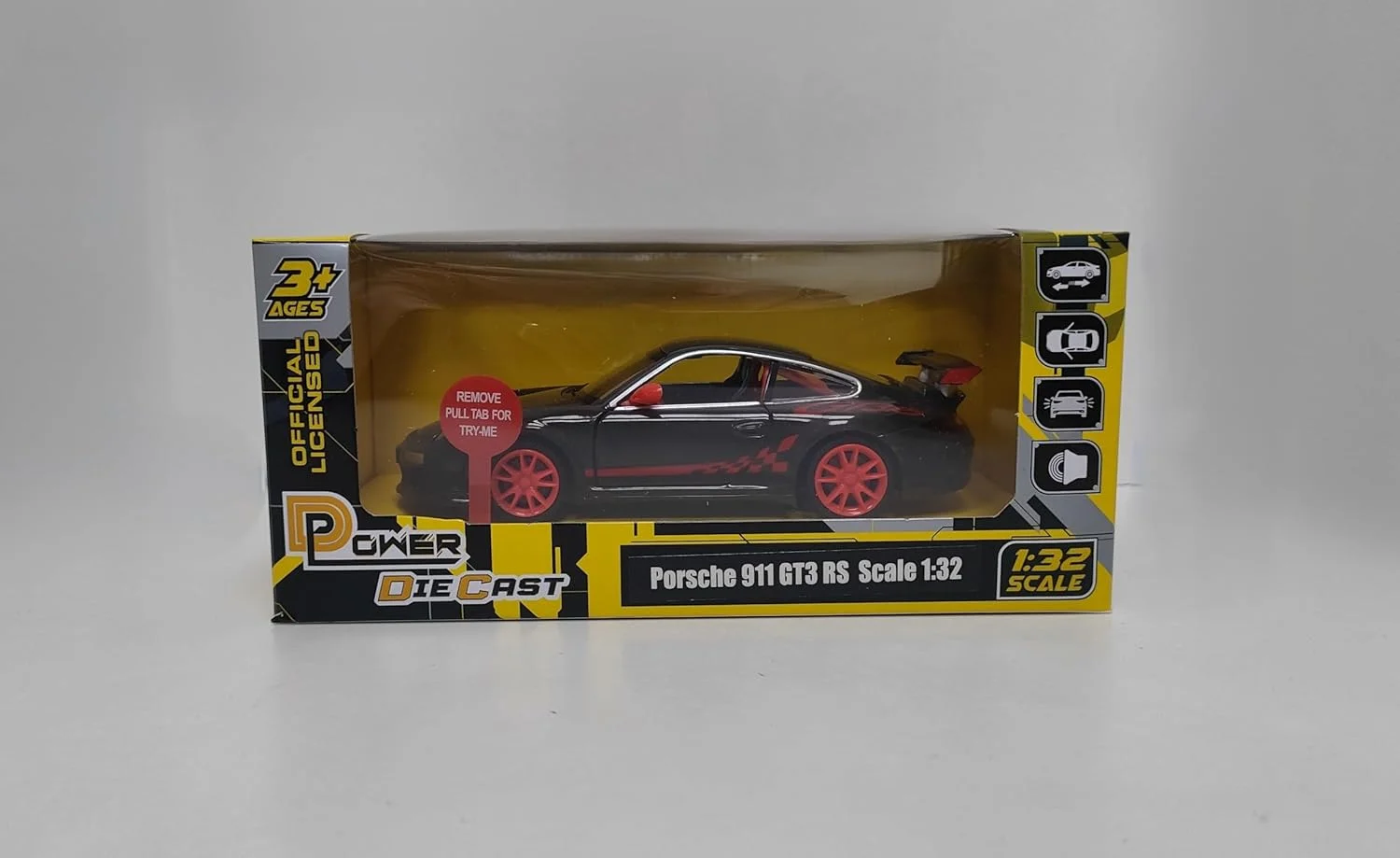 دی-پاور - پورشه 911 GT3 RS خاکستری تیره | ماکت دایکست، آیتم کلکسیونی نهایی، خودروهای عضلانی آمریکایی | وسایل نقلیه اسباب بازی، مدل ماشین فلزی - مجموعه عقب کش | سایز - 1:32، برای کودکان 3+