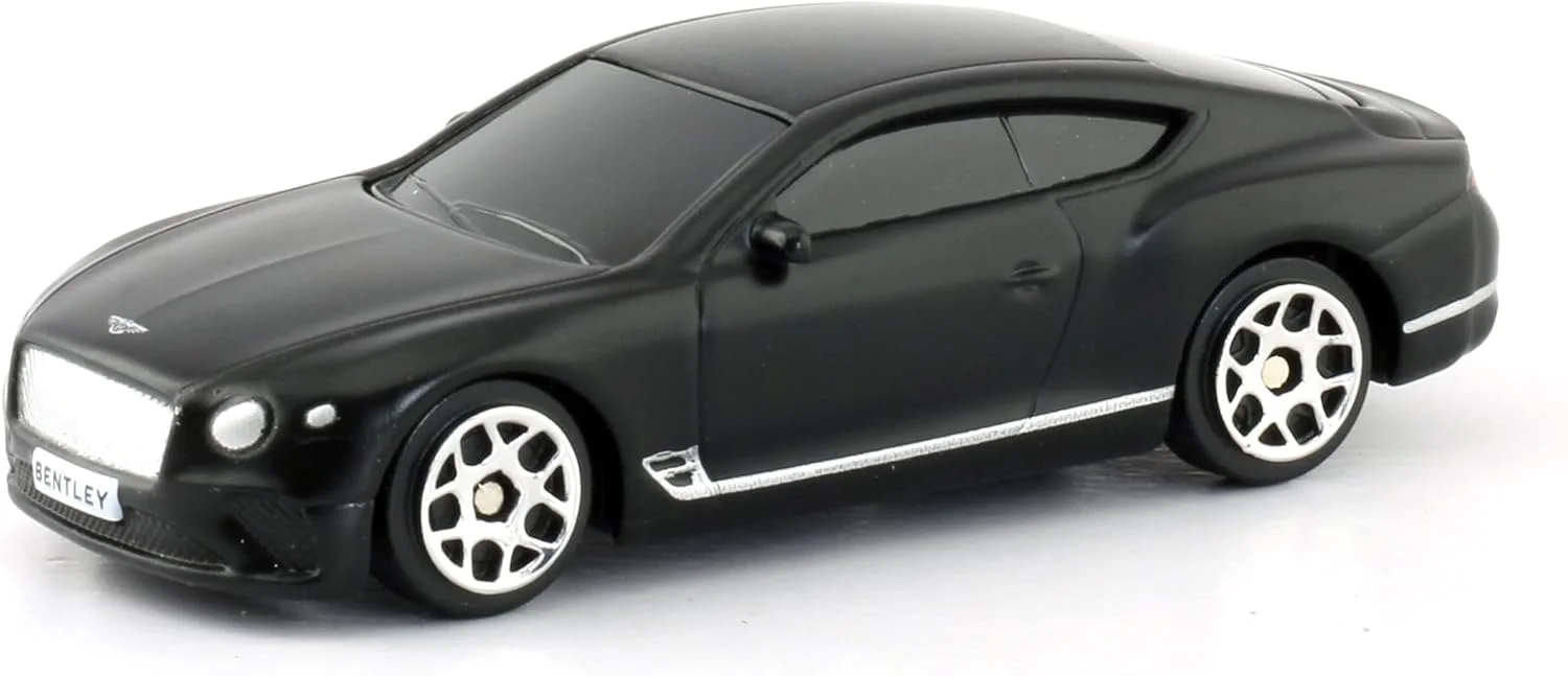 مدل کلکسیونی بنتلی کانتیننتال جی تی ۲۰۱۸ دای‌کست دی-پاور (مشکی مات) مقیاس ۱:۶۴ | بدنه فلزی، چرخ‌های روان