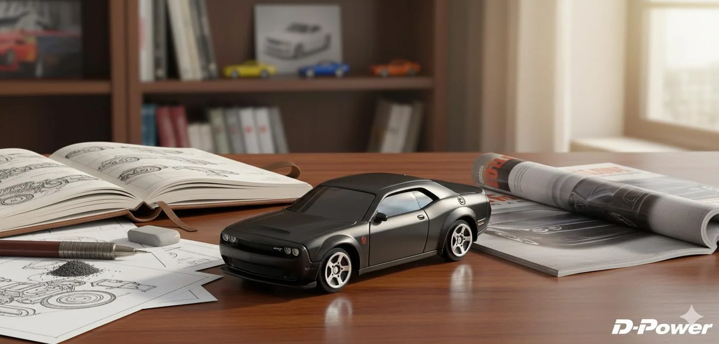 مدل کلکسیونی دوج چلنجر SRT Demon 2018 دای‌کست D-Power مقیاس 1:64 (مشکی مات) | بدنه فلزی، چرخ‌های روان