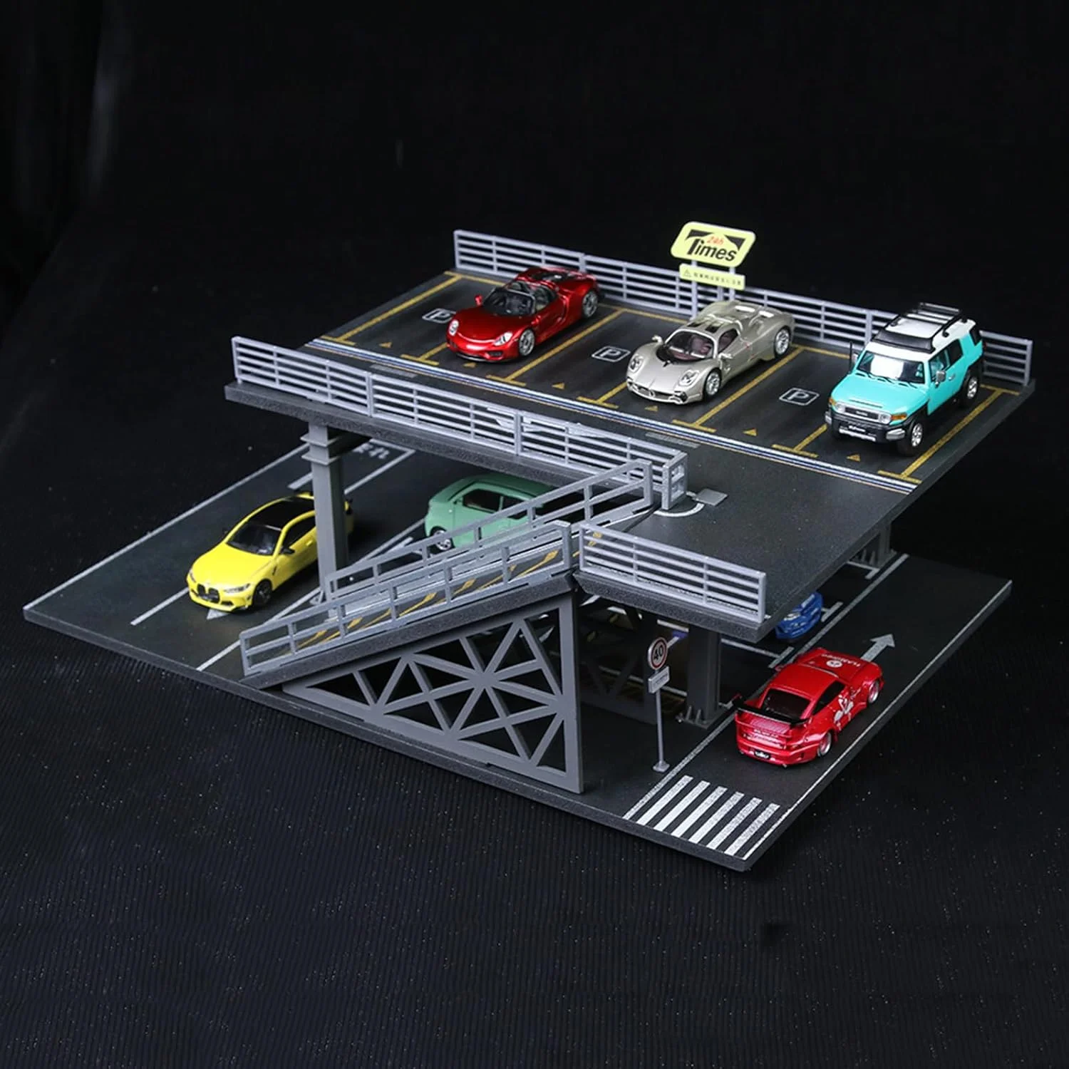 ویترین و نظم دهنده ماشین های کلکسیونی دایکست مقیاس 1/64 - دیورامای پارکینگ سازگار با هات ویلز، مچ باکس، مینی جی تی، برای نمایش و نگهداری ماشین های اسباب بازی (پلتفرم 05)