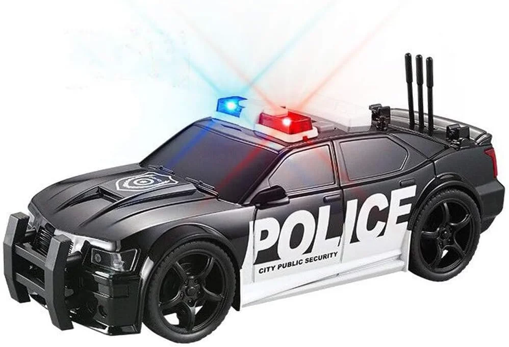 ماشین پلیس اسباب بازی Azonee برای کودکان، وسیله نقلیه اصطکاکی با نور و صدا، بهترین هدیه برای پسران 3 سال به بالا