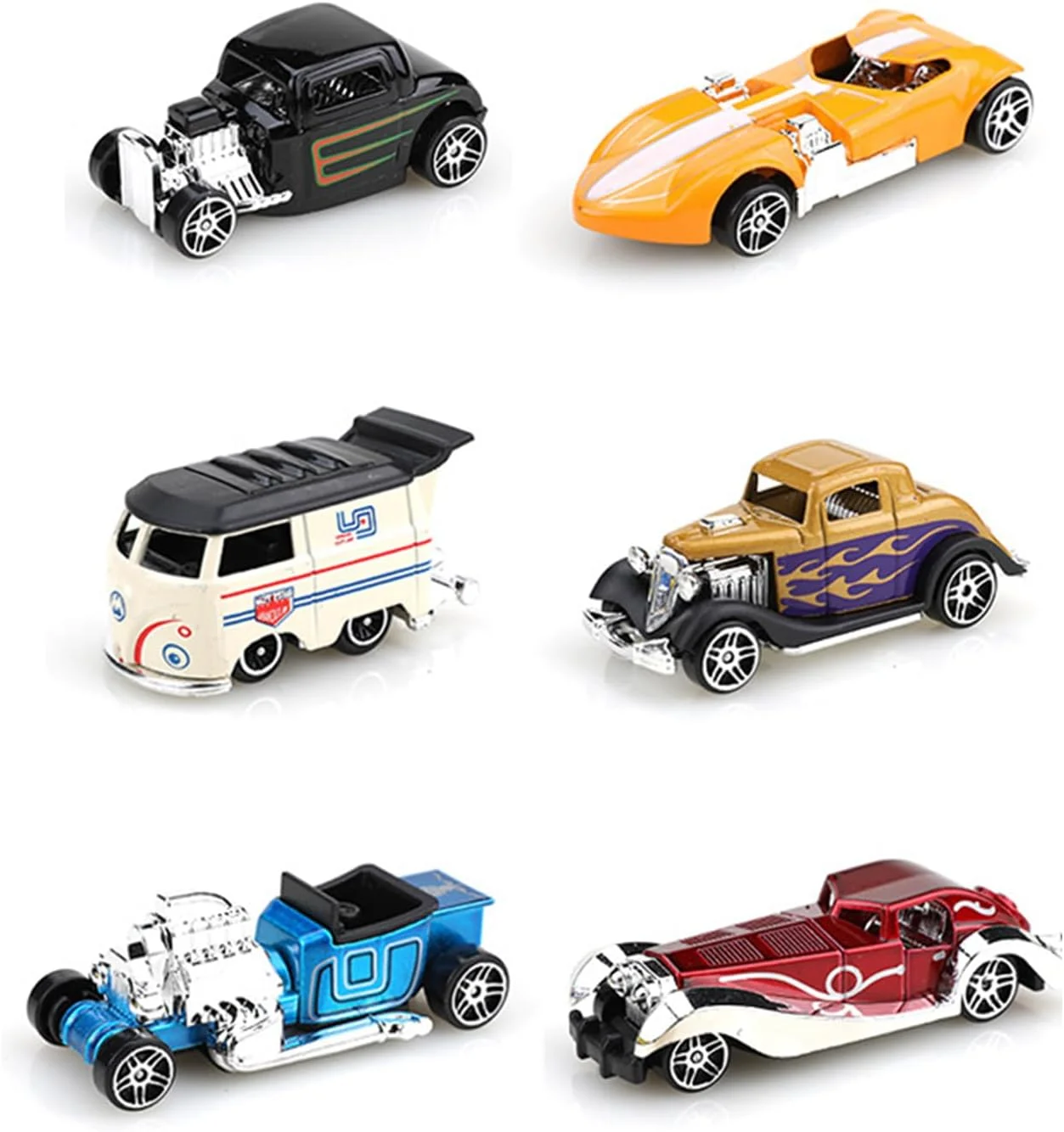 مجموعه 6 عددی ماشین های اسباب بازی – مجموعه ماشین فلزی مقیاس 1:64 برای پسران 2 تا 8 سال و کلکسیونرها، شامل ماشین های مسابقه ای و ماشین های اسپرت – مجموعه ماشین اسباب بازی برای کودکان (مجموعه اسکوتر آلیاژی XMX-6A (6 قطعه))