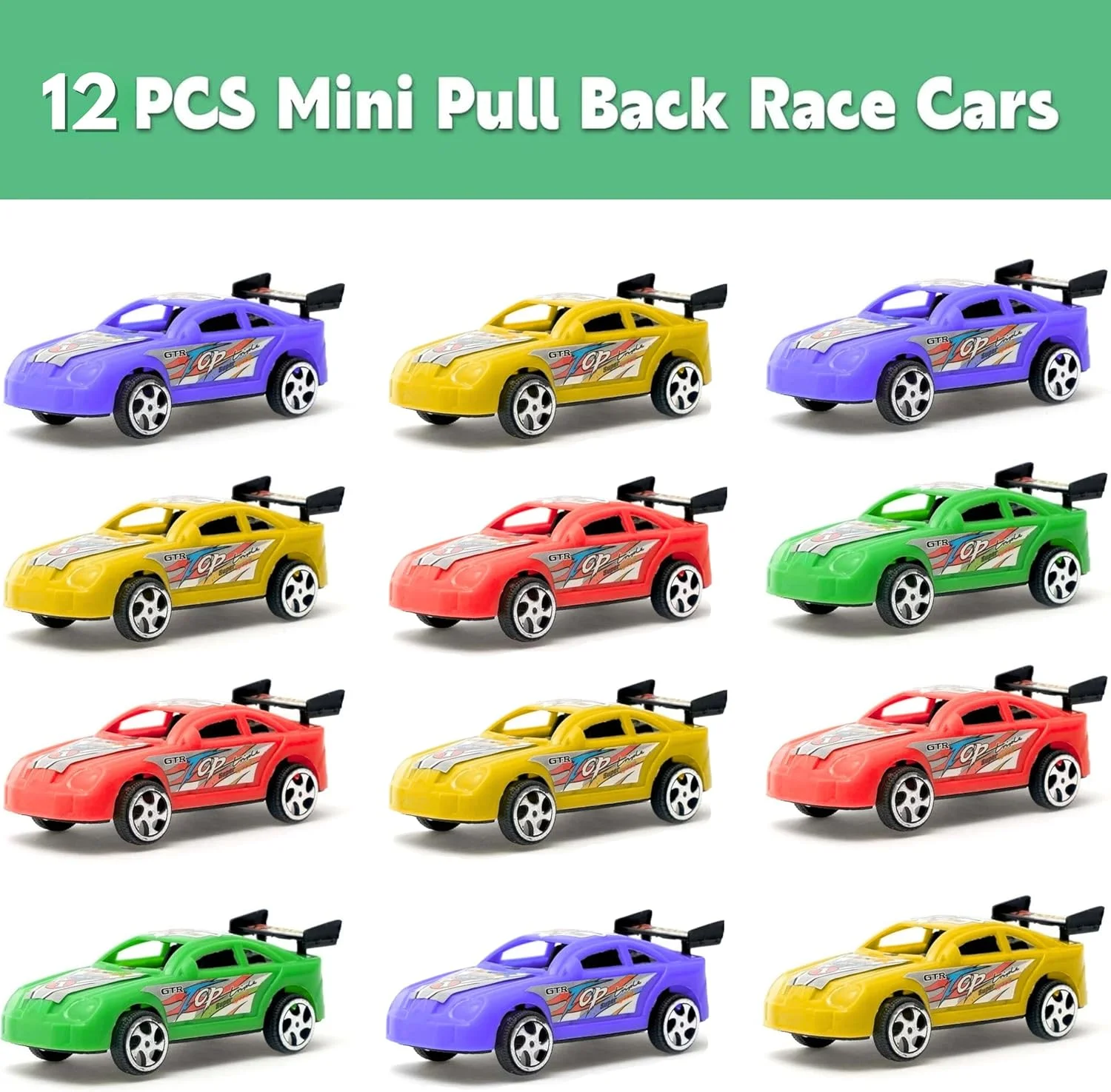 مجموعه ۱۲ عددی ماشین‌های مسابقه ای فشاری – مجموعه ماشین‌های کوچک عقب‌کش برای کودکان، مجموعه ماشین اسباب بازی کودکان نوپا برای پسران و دختران – توسعه مغز، بازی خیالی و یادگیری خلاقانه – هدیه برای سنین ۳ سال به بالا