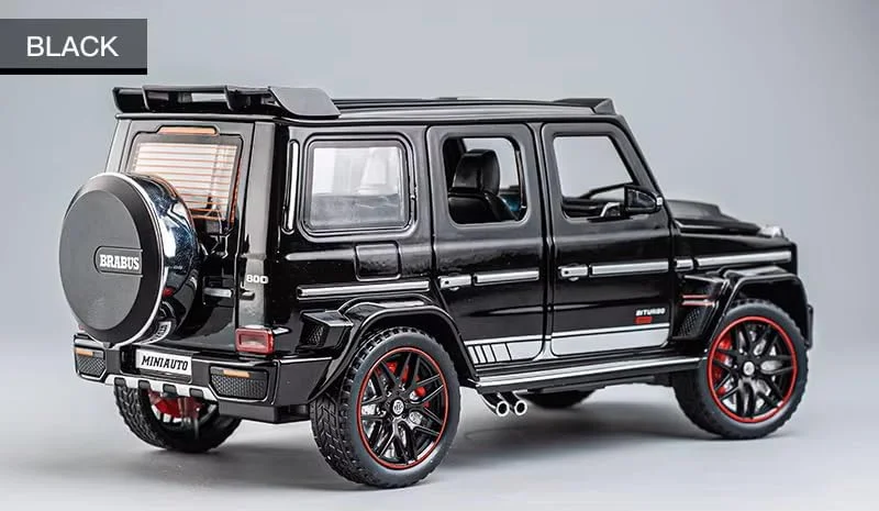 مدل آلیاژی مرسدس بنز BRABS G800 ماشین اسپرت مقیاس 1:22 با قابلیت عقب کشیدن، صدا و نور | ماشین فلزی اسباب بازی هدیه تولد برای پسران و دختران کودک/بزرگسال (مشکی)