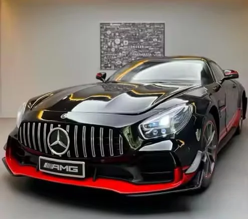 مدل آلیاژی ماشین اسپرت Bnz AMG GTR مقیاس 1:24 با قابلیت پخش صدا و نور و عقب کش | ماشین فلزی اسباب بازی برای هدیه تولد پسران و دختران (مشکی)