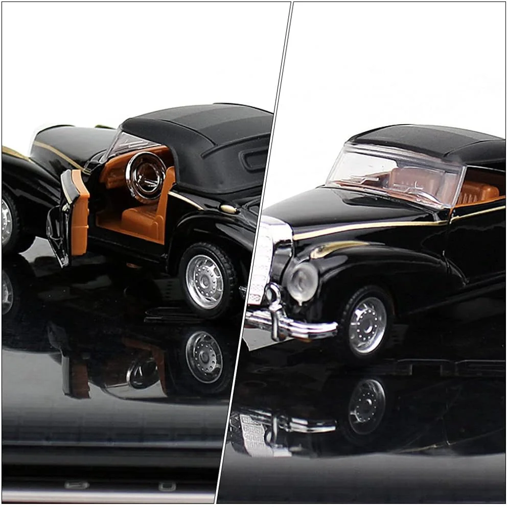 مدل ماشین قدیمی Alipis، اسباب بازی ماشین فلزی وینتیج، مدل کلکسیونی خودرو کلاسیک دایکست، دکوراسیون رومیزی کلکسیونی برای خانه، دفتر، هدیه مهمانی، اسباب بازی هدیه برای پسران و دختران (مشکی)