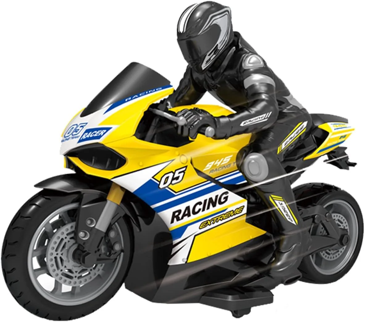 موتورسیکلت کنترلی از راه دور 2.4G 1/10 با سرعت بالا، مناسب برای دریفت و مسابقه، اسباب بازی پسرانه و دخترانه 5 تا 12 سال