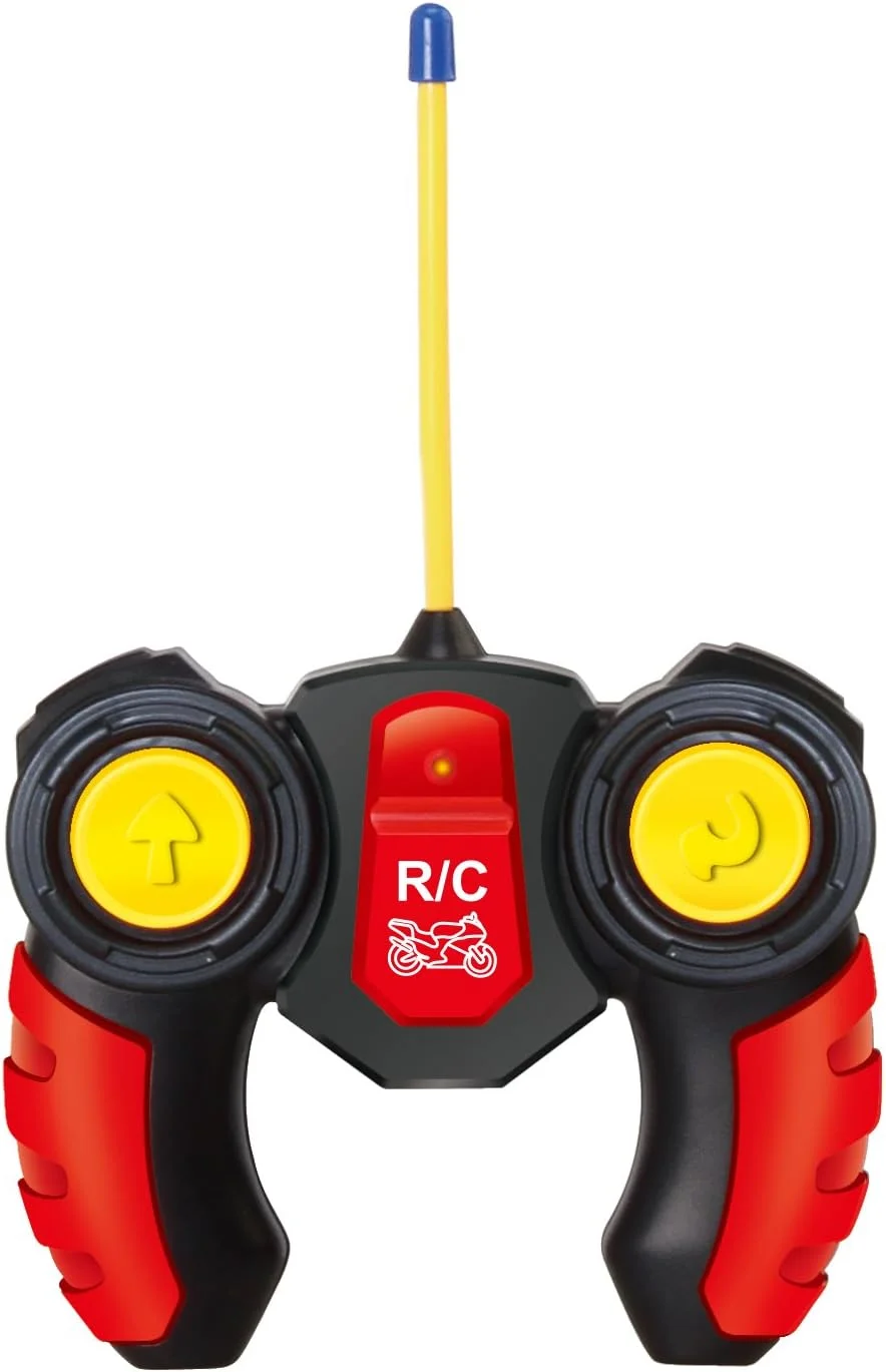 PowerTRC تجربه هیجان نهایی مسابقه را آزاد کنید | موتور سیکلت مسابقه ای RC چرخان 360 درجه | موتور سوار مسابقه ای کنترل از راه دور با جلوه نور و صدای خیره کننده برای کودکان (زرد)