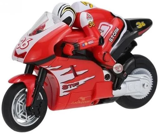 موتور سیکلت کنترلی با کیفیت، الکتریکی، سرعت بالا، ماشین نیترو با کنترل از راه دور، قابل شارژ، 2.4 گیگاهرتز، موتور مسابقه ای برای پسران، هدیه اسباب بازی 6 8 14 (قرمز بدون جعبه)